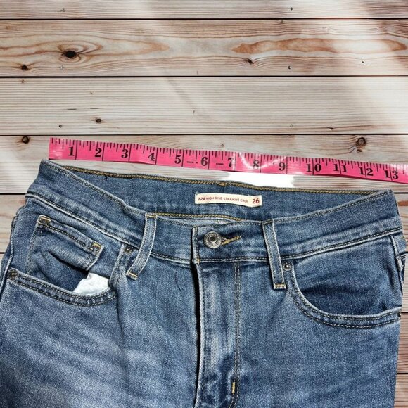 Levi's 724 Straight Leg Crops Waist 26 - Picture 6 of 11